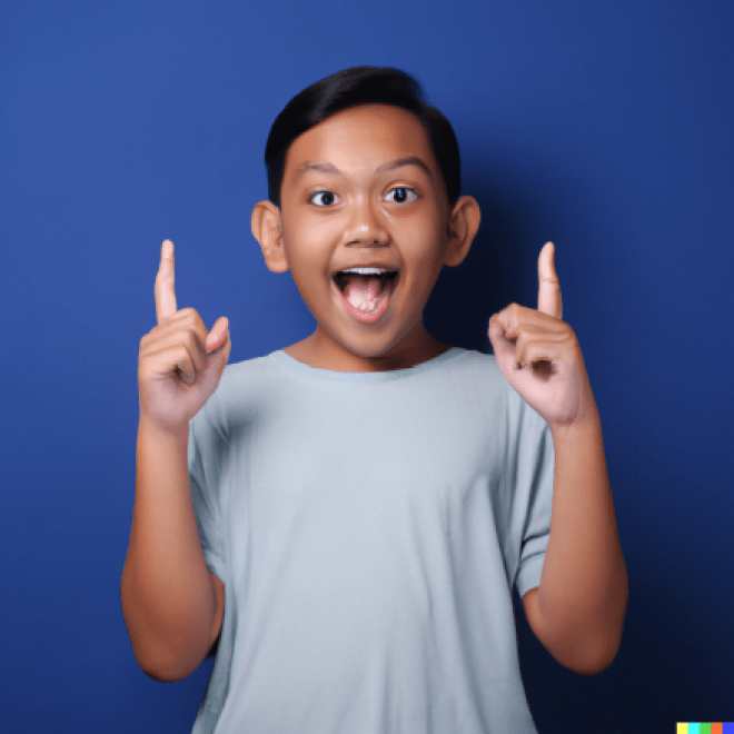 DALL·E 2023-01-20 18.28.19 - photographically clear photo of someone that just learned something new and is very pleased